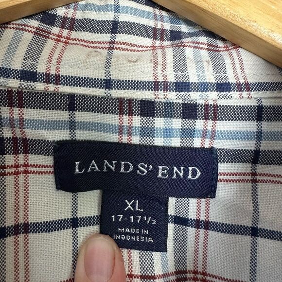 CLEARANCE! Men’s Cream Lands’ End L/S Button Down Shirt Size 17-17.5 EUC - Picture 5 of 5